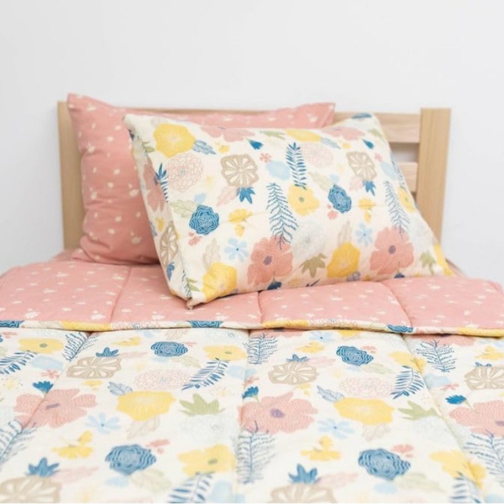 Beddy's Toddler zipper bedding Floral Comforter Set - Pink, Blue, and Yellow